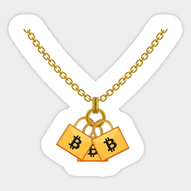 Bitcoin Cool Cryptocurrency Funny Necklace Sticker by macshoptee